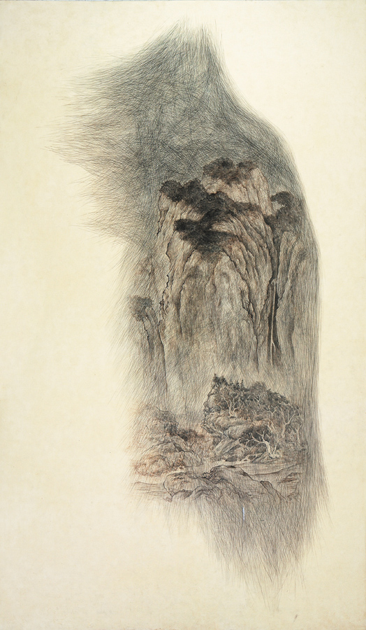 4_Minha LEE_The Pleasure of Returning to Nature_ink-stick on Korean paper_125x210cm_2006-7