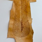 4_Minha LEE_fatman_burnt and carved prayers on cow leather_34x63cm_2009