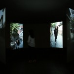 9_Minha LEE_trapped people2_Videon Installation View_Acrylic panel with rear screen projection_7.5x7.5x(h)2.7m_2014